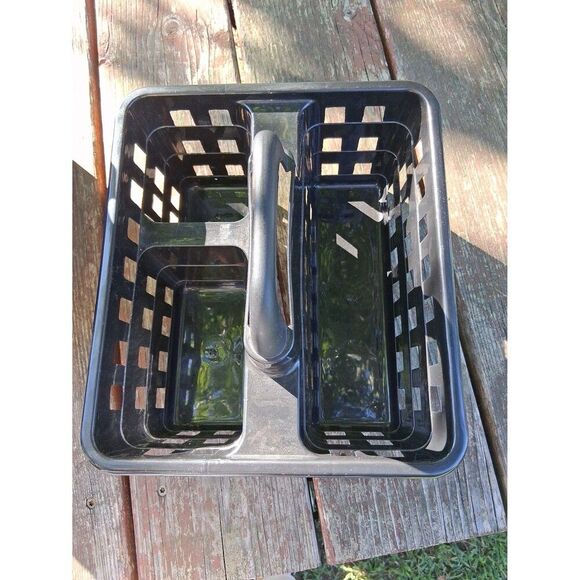Small Black Plastic Tote Basket & 3 Drawer Organizer - Picture 3 of 7